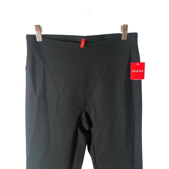 SPANX Solid Black High-Rise The Perfect Pant Front Slit Ponte Knit Pants NWT M - Picture 4 of 8
